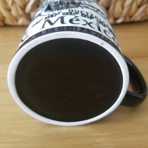Engraved Quetzalcoal Black Mug Cup Teotithuacan, Mexico Hispanic Heritage GUC - Picture 6 of 6